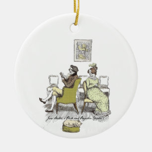 Delight in Vexing Jane Austen Pride and Prejudice Ceramic Tree Decoration