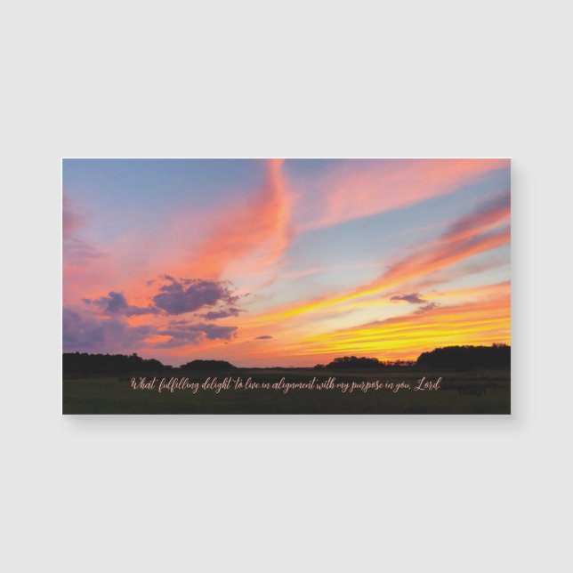 Delight Inspiring Quote Sunset Photography Magnet (Front)