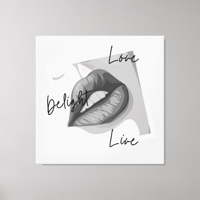 Delight Love Live Lips Canvas Print (Front)