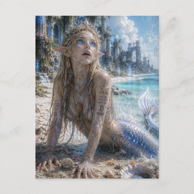 Delight / Mermaid / White Beaches Postcard (Front)