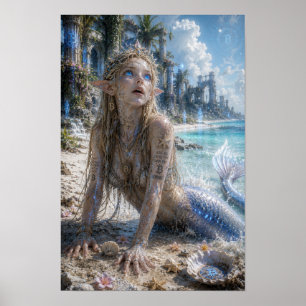 Delight / Mermaid / White Beaches Poster