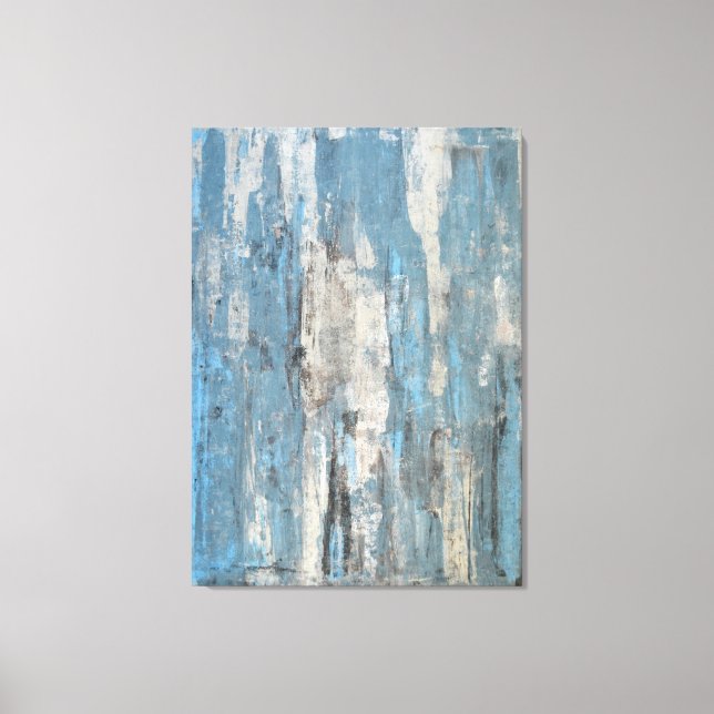 'Delighted' Blue and Grey Abstract Art Canvas Print (Front)