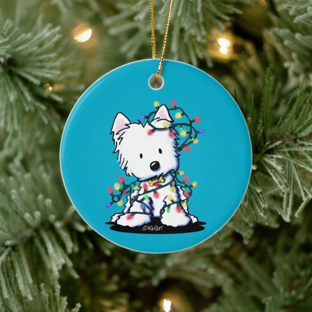 Delighted Westie Christmas KiniArt  Ceramic Tree Decoration (Tree)
