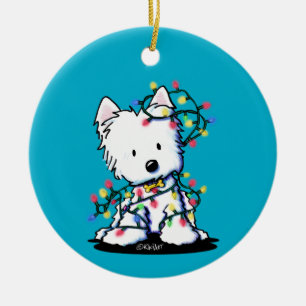 Delighted Westie Christmas KiniArt  Ceramic Tree Decoration