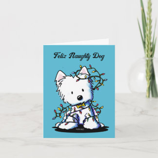 Delighted Westie KiniArt Holiday Card