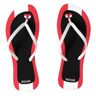 Delightful Austria Flag Colours Patriotic Flip Flops