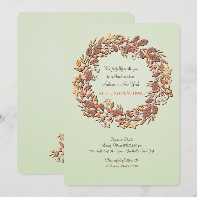 Delightful Autumn Invitation (Front/Back)