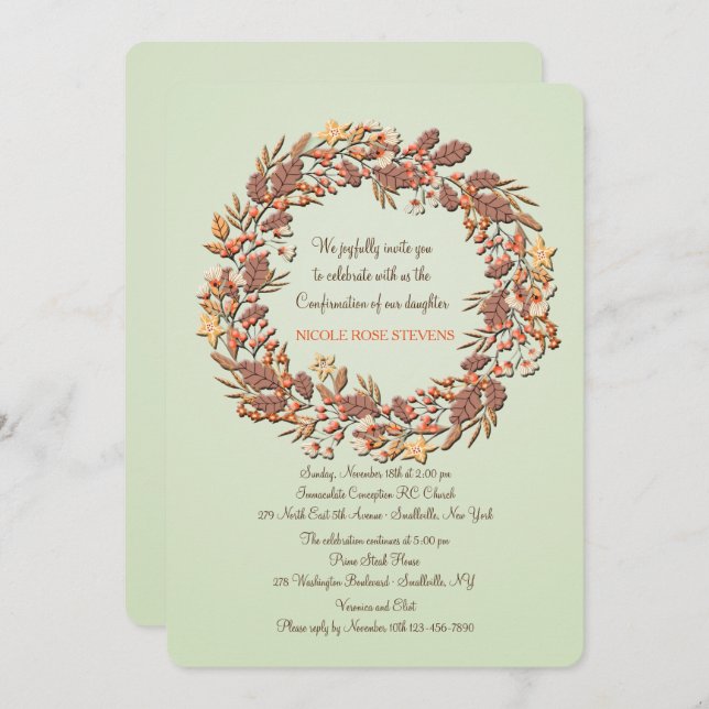 Delightful Autumn Invitation (Front/Back)