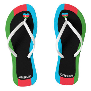 Delightful Azerbaijan Flag Colours Patriotic Flip Flops