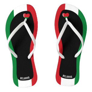 Delightful Belarus Flag Colours Patriotic Flip Flops
