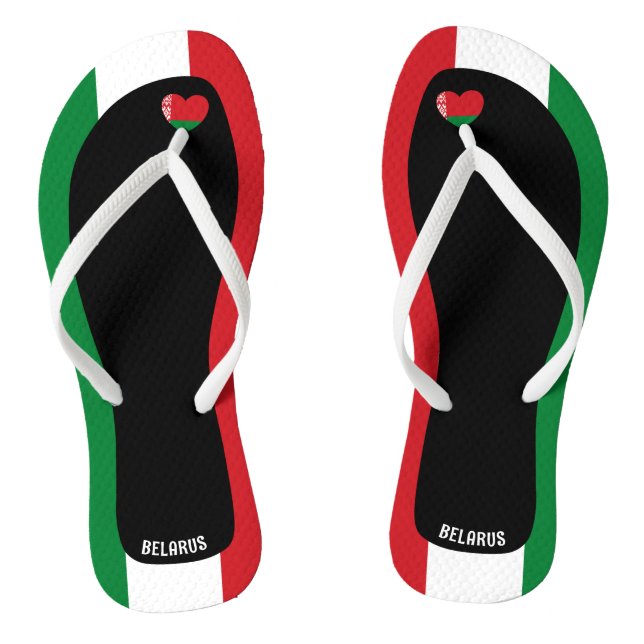 Delightful Belarus Flag Colours Patriotic Flip Flops (Footbed)