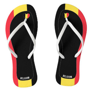 Delightful Belgium Flag Colours Patriotic Flip Flops