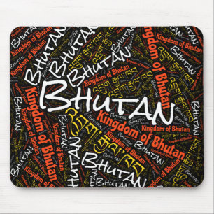 Delightful Bhutan Flag Colours Patriotic Mouse Mat