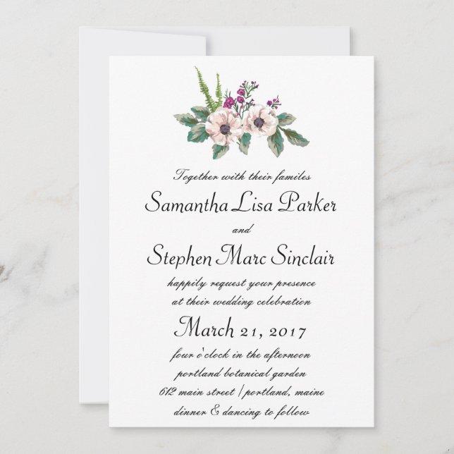 Delightful Blooms Wedding Invitation (Front)