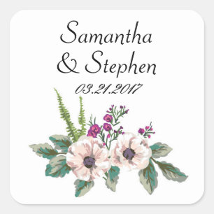 Delightful Blooms Wedding Stickers