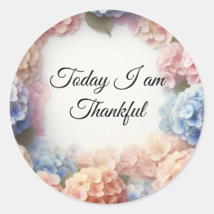 Delightful Blushing Hydrangea Thankfulness Sticker