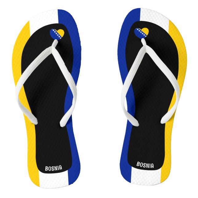 Delightful Bosnia and Herzegovina Flag Colours Flip Flops (Footbed)