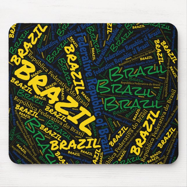 Delightful Brazil Flag Colours Patriotic Mouse Mat (Front)
