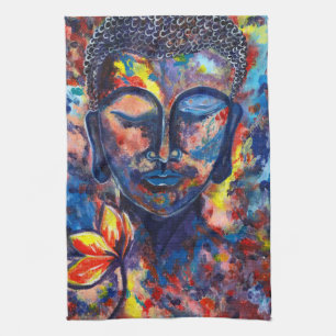 Delightful Buddha Original Abstract Artwork Tea Towel