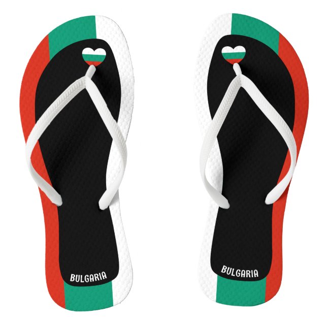 Delightful Bulgaria Flag Colours Patriotic Flip Flops (Footbed)
