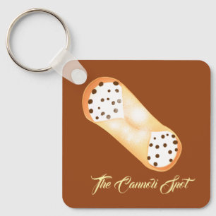 Delightful Cannoli Dessert Key Ring