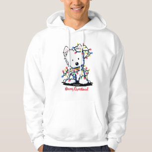 Delightful Christmas KiniArt Westie  Hoodie