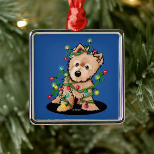 Delightful Christmas Norwich Terrier Metal Tree Decoration
