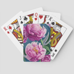 Delightful Country Garden Peonies Playing Cards