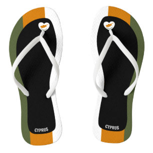 Delightful Cyprus Flag Colours Patriotic Flip Flops