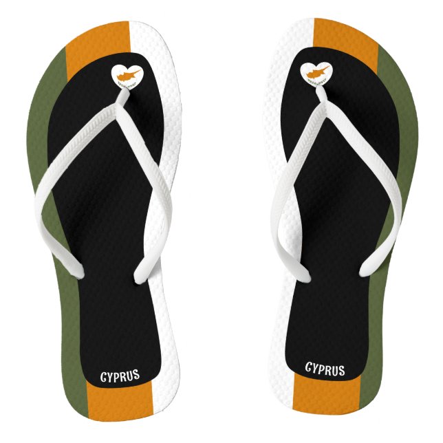 Delightful Cyprus Flag Colours Patriotic Flip Flops (Footbed)