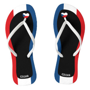 Delightful Czech Republic Flag Colours Patriotic Flip Flops