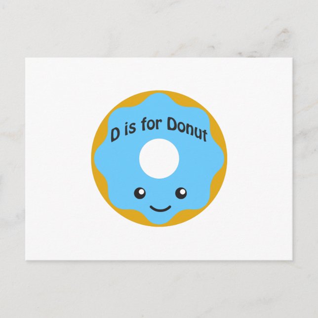 Delightful D is for Doughnut Postcard (Front)