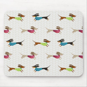 Delightful Dachshund Pattern Mouse Mat