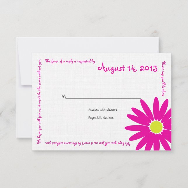 Delightful Daisy Message Text Response Card (Front)