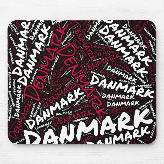Delightful Denmark Flag Colours Patriotic Mouse Mat (Front)