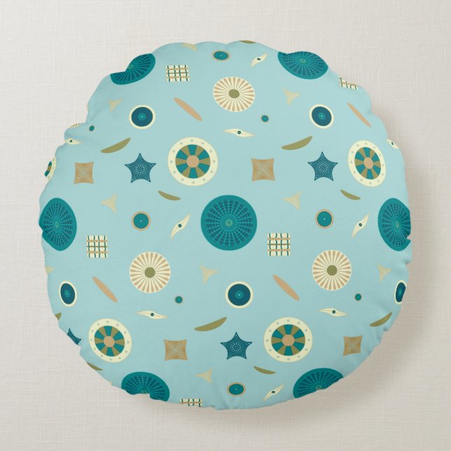 Delightful Diatoms Round Pillow (Front)