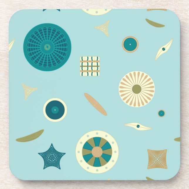 Delightful Diatoms Square Coaster (Front)