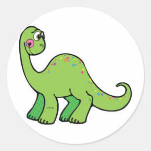 Delightful Dinosaur Classic Round Sticker