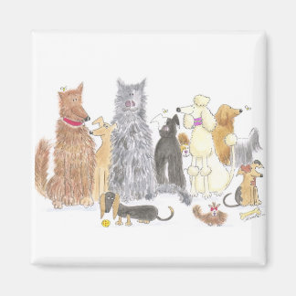 Delightful dogs fridge magnet