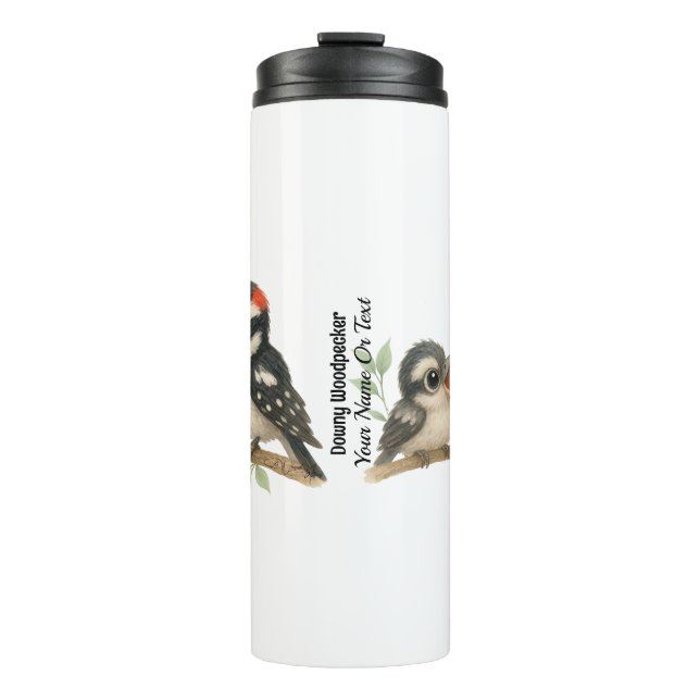 Delightful Downy Woodpecker Thermal Tumbler (Front)