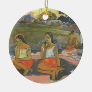 Delightful Drowsiness by Paul Gauguin, Vintage Art Ceramic Tree Decoration