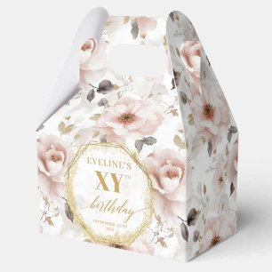 Delightful dusty pink boho watercolor 80 birthday favour box