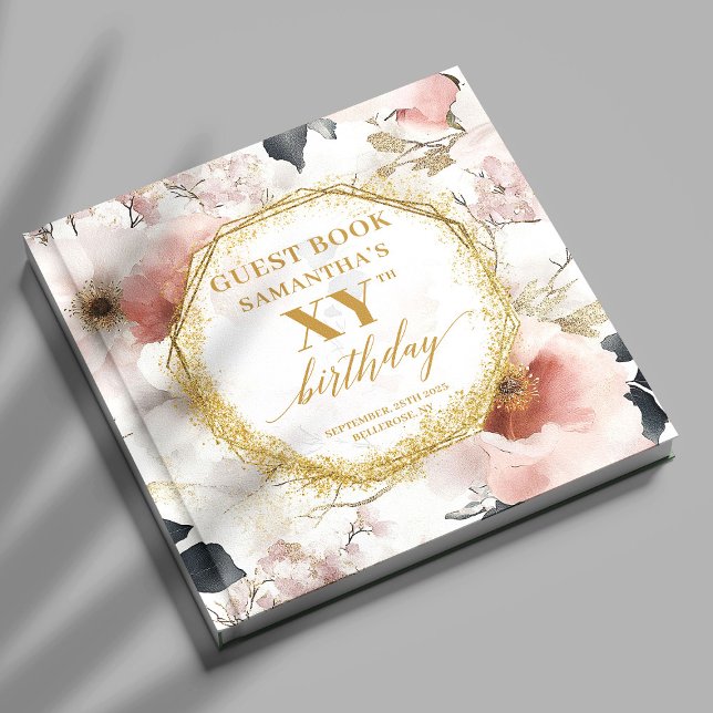 Delightful Dusty Pink Gold All Birthday Guest Book (Delightful Dusty Pink Gold All Birthday Guest Book)