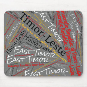 Delightful East Timor Flag Colours Patriotic Mouse Mat