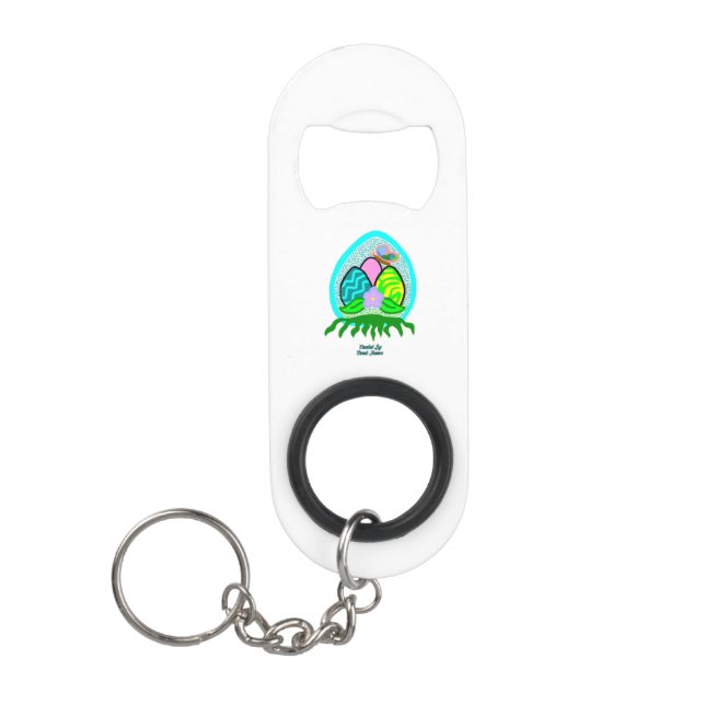 Delightful Easter Eggs Bottle Opener Keychain (Front)