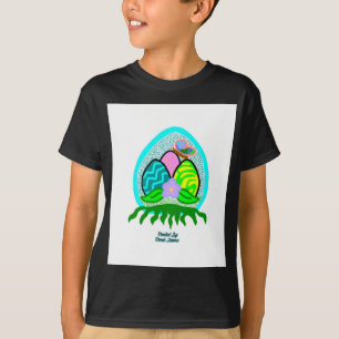 Delightful Easter Eggs Boys Black Basic T Shirt
