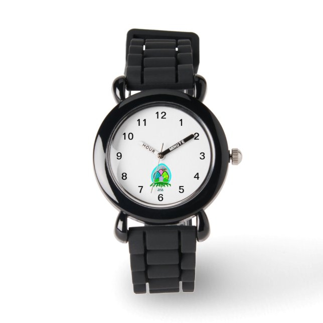 Delightful Easter Eggs Kid's Silver Watch (Front)