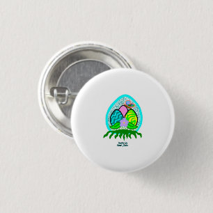 Delightful Easter Eggs Round Button