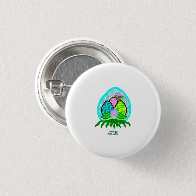 Delightful Easter Eggs Round Button (Front & Back)