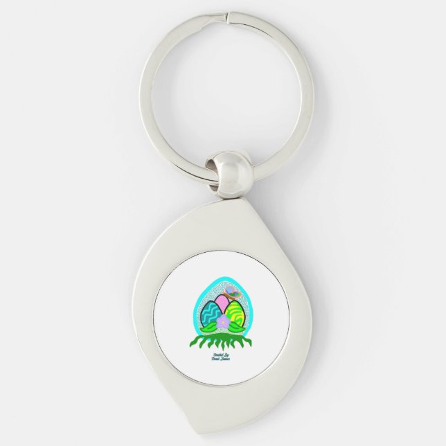 Delightful Easter Eggs Swirl Keychain (Front)
